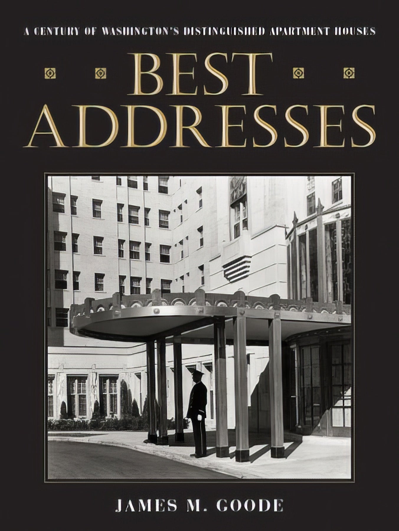 Book cover of 'Best Addresses' with a black and white photo of a building entrance.