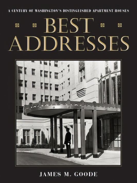 Book cover of 'Best Addresses' with a black and white photo of a building entrance.