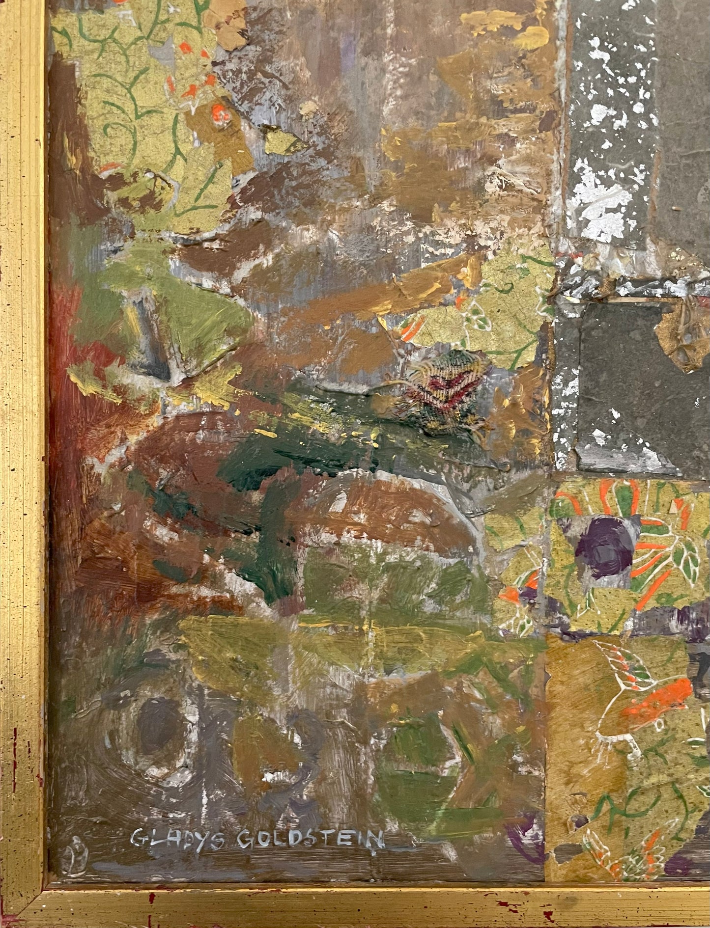 Abstract artwork with a signature in the bottom right corner