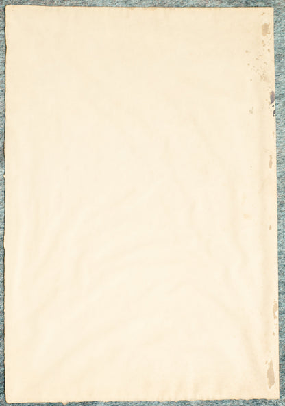 Back side of unframed artwork. 