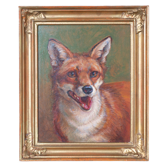 Painting of a fox in a gold frame