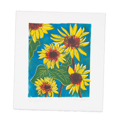Art print of sunflowers. 