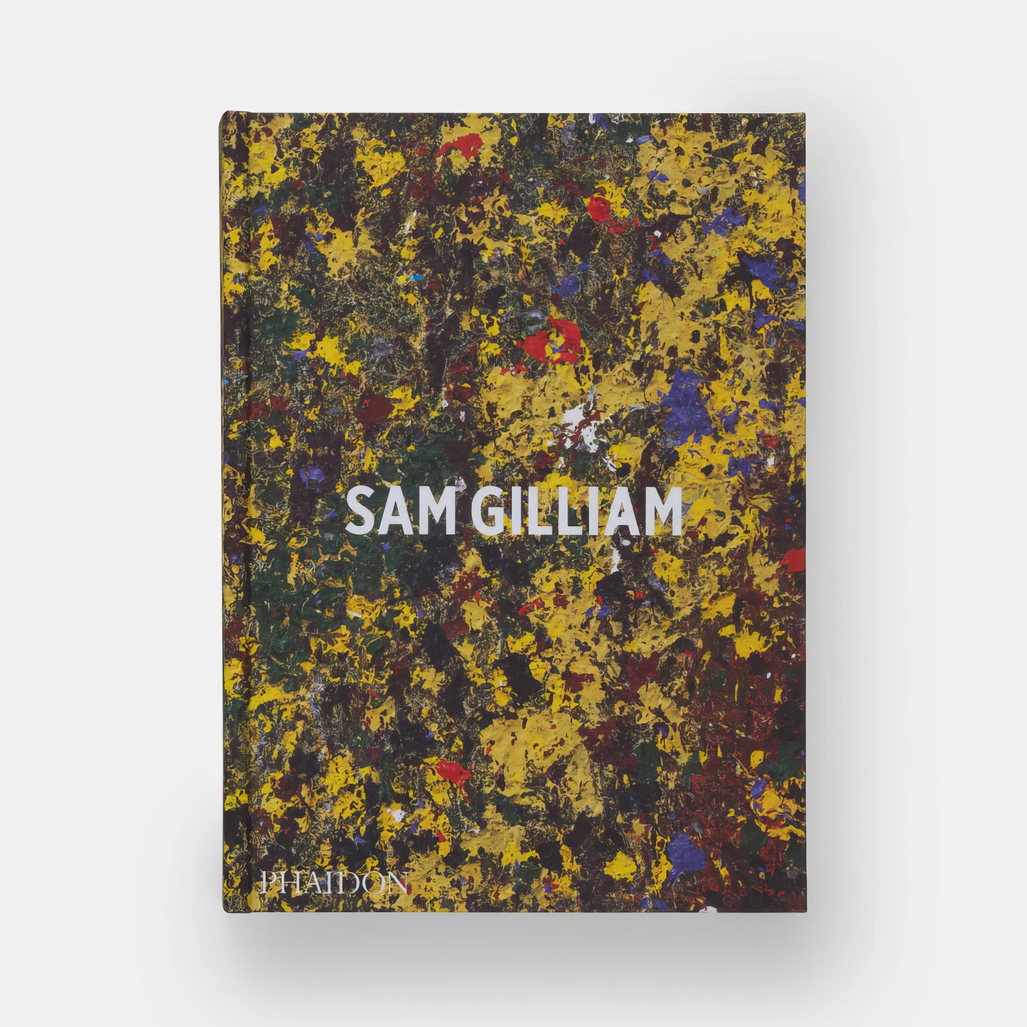 Book cover with colorful abstract design and 'Sam Gilliam' text on a white background